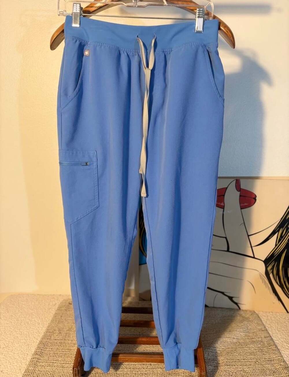 FIGS Zamora Jogger Scrub Pants Size S Blue Medical Nursing Scrubs